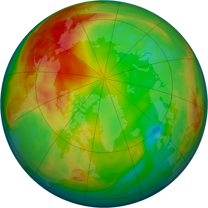 Arctic ozone map for 23 January 1981